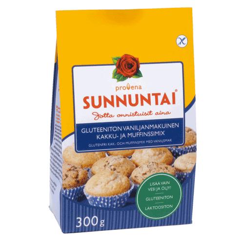 Raisio Sunnuntai Gluteeniton Vaniljanmakuinen Kakku- ja Muffinssimix